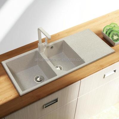 중국 Quartz Double Bowls Kitchen Sink High Hardness Kitchen Sink 판매용