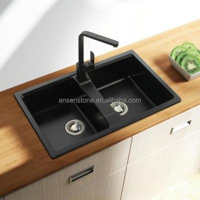 中国 Quartz Stone Basin Quartz Stone Sink Composite Stone Kitchen Sink Graphic Design 販売のため