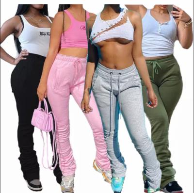 China Anti-wrinkle Winter Clothing Jogger Wholesale Women Pants Track Rocket Thick Stacked Girls Plus Size Pants for sale