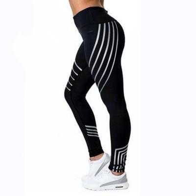 China 2021 new Anti-wrinkle side light laser stripe women's running dance sports fitness yoga plus size pants for sale