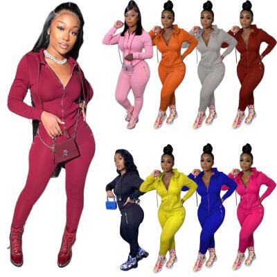 China 2021 Women's Workout Outfits QUICK DRY Pile Hoodie Winter Jogging Legging Pants 2 Piece Sets for sale