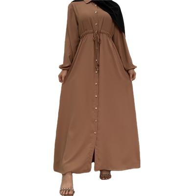 China Fashionable Islamic Maxi Muslim Casual Women Dresses Dubai Abaya S M L XL 2XL 3XL/Customized Button Front Clothing 6289#Latest for sale