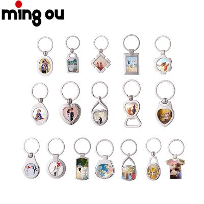 China Souvenir Gifts Promotion Fashion Metal Key Chain DIY Sublimation Mute Key Chain Chain for sale