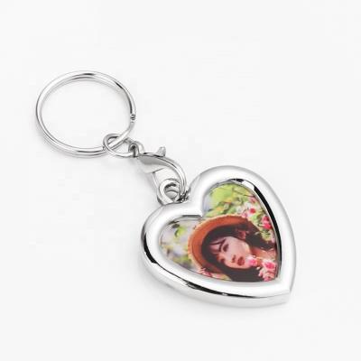 China Wholesale Promotion Gift Metal Keychains Blank Custom Heart Shape MDF Metal For Gifts for sale