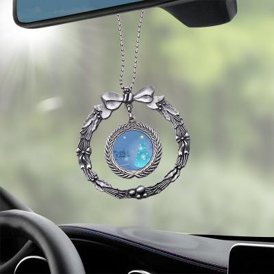 China 2022 new design double sided sublimation metal car ornament double sided hanging pendant for sublimation for sale