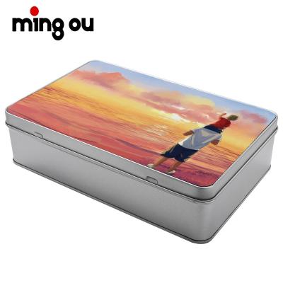 China Gift & Gift Tin Box Wholesale Craft Gift Box Packaging Iron Boxes Rectangular Gift Iron Box Heat Transfer Printing for sale