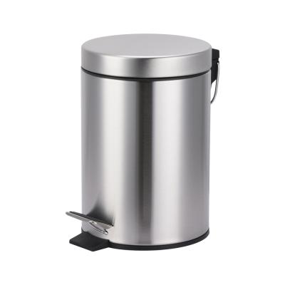 China Squeezing Type Stainless Steel Classic Trash Can With Removable Bucket Dust Bin for sale