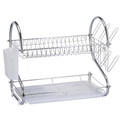 China Sustainable Household Dish Drying Rack Kitchen Space Saver Shelf Organizer Metal Dish Dish Storage Rack for sale