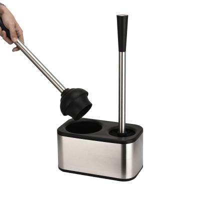 China New design sustainable toilet brush holder and combined toilet plunger for sale