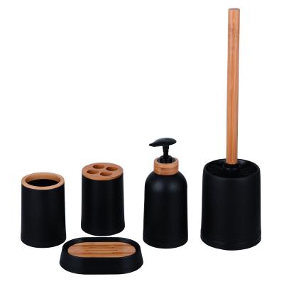 China Viable High Quality Hot Sale Home Bathroom Set Bamboo Soap Dispenser for sale