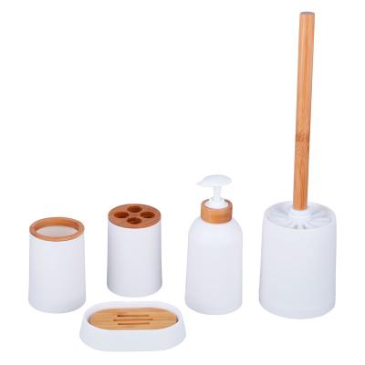 China Long lasting viable hot sale spacn home bath set bamboo lotion holder for sale