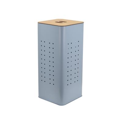 China 55 Liter Square Stainless Steel Bathroom Design Laundry Bin Traditional for sale