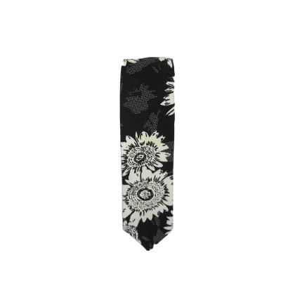 China As customer require custom made polyester printing flower pattern mens business and wedding tie tie for sale