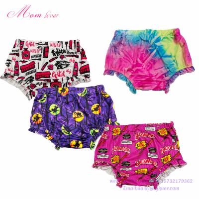 China Breathable Custom Logo Cotton Ruffled Bloomers Underwear Women Onesie Shorts Panties Matching Adult Baby Bloomers for sale