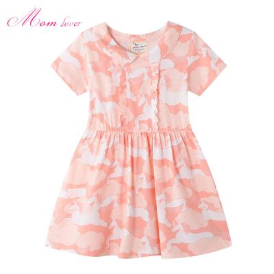 China Boutique Cotton Baby Summer Breathable 2021 Dress For Girls Style Cute Floral Short Wrapped Kids Dresses For Girls 2-7 Year for sale