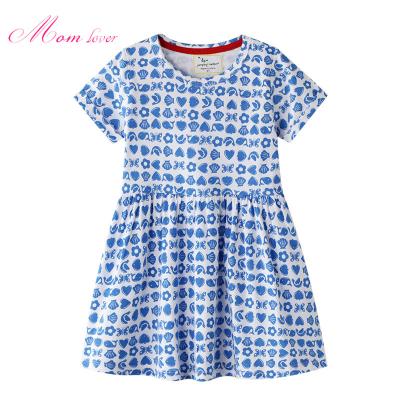 China 2021 New Arrivals Kids Girls Clothes Summer Casual Breathable Cotton Dress Smocked Dress Designs Baby Girls Dresses for sale