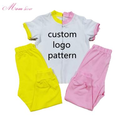 China QUICK DRY Custom Design 3-8 Years Kids Short Sleeve Pajamas Girls Kids Plain Cotton Boys Children Pajamas Sets Custom Pajamas Girls Clothing for sale