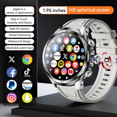 China H19 Sim Card Smart Watch 4G Android / Roterende camera Smart Watch 1,95 inch AMOLED 1990mAh Te koop