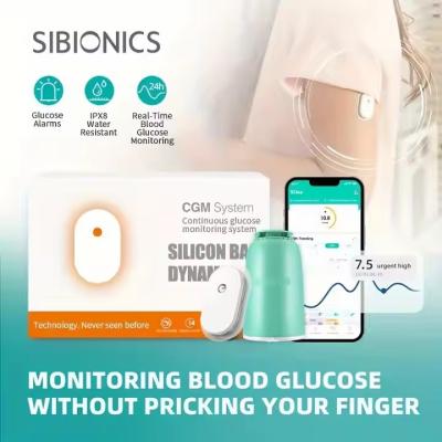 China Portable Home Continuous Glucose Monitor Painless Blood Collection With Small Bluetooth Transmission for sale