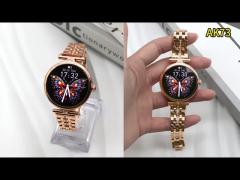 AK73 Lady Gold Luxury Steel Smart Watch Fashion 1.28inch BT Call Women Female