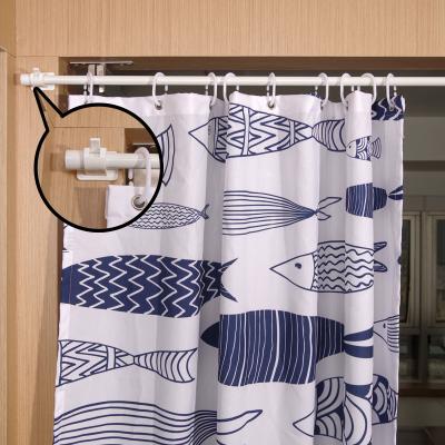 China Viable Self Adhesive Curtain Hanging Rod Brackets Pole Holders Bathroom Room Towel Hook Rail Holds Fixed Clamp Fishing Rods Poles for sale