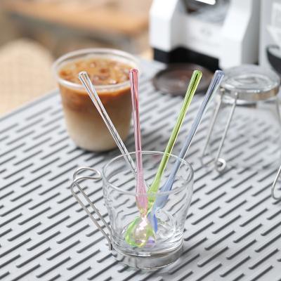 China Fashional Cocktail Stirrer Long Handle Viable Colorful Spoon Colorful Ice Cream Spoon Stirrer Coffee Mixing Spoon With Long Handle for sale