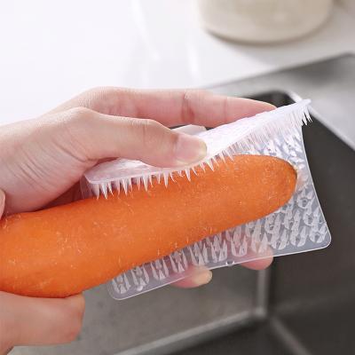 China Best Selling Viable Multifunctional Magic Brush Kitchen Vegetable And Fruit Cleaning Brush With Ring Decontamination Clean Brush for sale