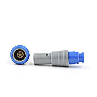 China China Supplier 0P Push Pull Connector M10 PSG 2/3/4/5/6/7/9 Pin Medical Plastic Connector With Nut Medical Standard Blue Circular for sale