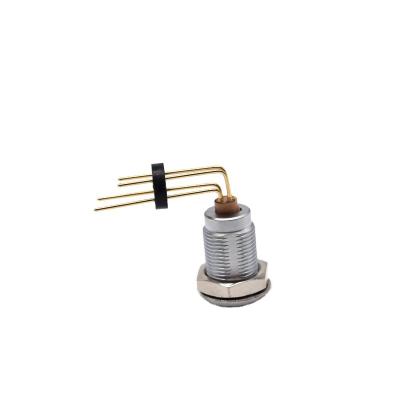 China audio & CLV B Video Series 00B 2 3 4 5 Pin Metal Elbow Right Angle Socket Self Locking Push Pull Connector For Detect Devices for sale