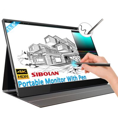 China SIBOLAN Touch Screen 15.6 Inch Touch Screen Built-in Battery For Stylus Pen Type c HDR Active Monitor 4K Portable Monitor For Laptop For Ps5 for sale