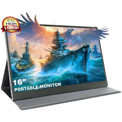 China Aluminum Alloy-Frosted Plastic Sibolan China Hot Selling Type-C Portable Cheap 16 Inch USB Gaming Monitor Monitor With 1080 Resolution For PS5 Monitor For Laptop for sale