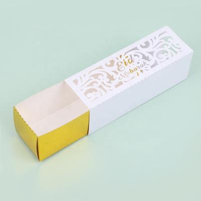 China Disposable Luxury Hollow Out Ramadan Cupcake Box EID Mubarak Chocolate Candy Gift Box With Sleeve for sale