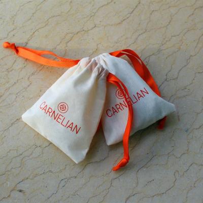 China Disposable Custom Logo Printed Cotton Organic Pouch Jewelry Storage Pouch Bag With Drawstring for sale