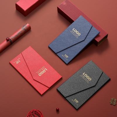 China Recyclable Fashion Red Color Personalized Logo Magnetic Rigid Paper Gift Box for Wedding Cards or Business Cards for sale