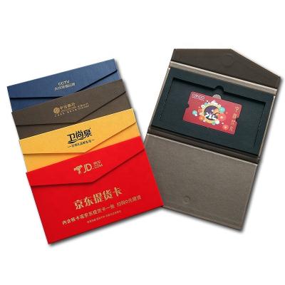 China Double Side Recyclable Paper Cardboard Book Shape Open Logo EVA Insert Custom Gift Packaging Box For Credit Card Hotel VIP Card for sale