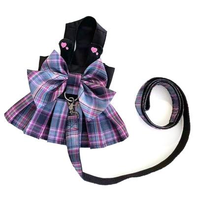 China Viable Advances Dress Up Dog Clothes Bowknot For Dogs Clothing Pet Outfits Small Summer Cotton Yorkies Cute Printing Purple Girl Ropa Para Perro for sale