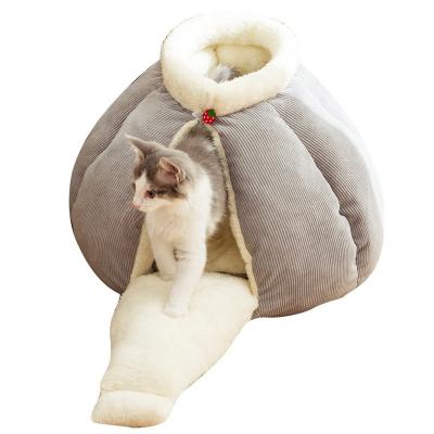 China 2021 Taigeer Cat House Four Seasons Villa Breathable Factory Closed Can Be Removed And Washed Warm Winter Web Celebrity Pumpkin Bed for sale