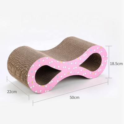 China Pet Cat Toy Viable Figure 8 Corrugated Cat Scratching Board for sale