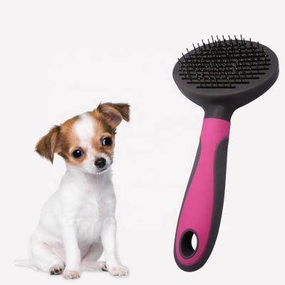 China Viable Molding Polisher Deshedding Pin Hair Grooming Pet Brush Self Cleaning Bailiff Borstel Cepillo Perro Gato Retractable Auto Dog Brush for sale