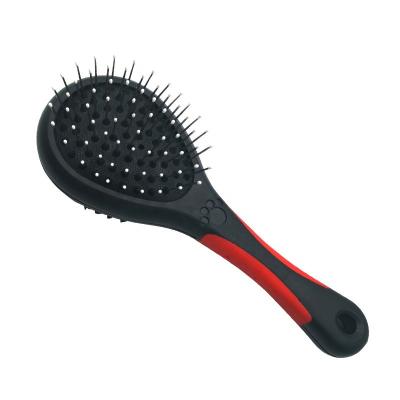 China Viable Comb Stainless Steel Vacuum Combs Dog Self Cleaning Pet Dematting Deshedding Grooming Double Sided Hair Cat Brush Dog Bath for sale