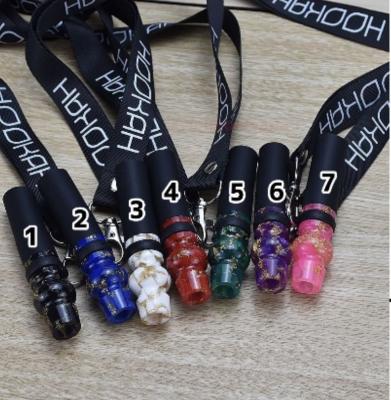 China Relax Reusable Hookah Mouthpiece Resin Hookah Mouth Tip With Hang Rope Strap Jade Shisha Mouth Tips Silicon Chicha Resin for sale