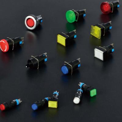 China Plastic/PC shell plastic push button switch on illuminated push button led L16A 16mm plastic push button for sale