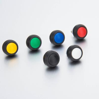 China Colorful Plastic Button 12mm Yellow Color Momentary Waterproof Push Button Switch for sale