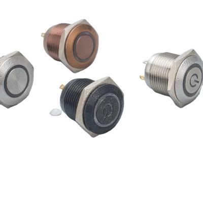 China Stainless/Chrome Plated New Manufacture 16mm Brass Momentary Aluminum 1no Push Button Switch for sale