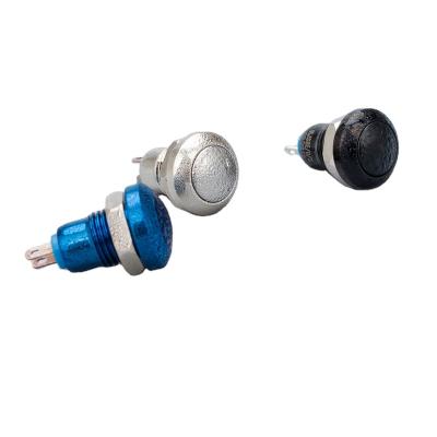 China Stainless / Chrome Plated High Quality Aluminum Oxidation Brass Shell Metal Push Button Switch Style 8mm for sale