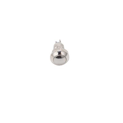 China Stainless / Chrome Plated Industry Top Manufacturer 8mm Touch Metal Brass Silver Push Button Switch for sale