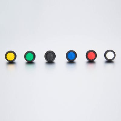 China Flat 12mm Round High Quality Plastic / Domed Plastic Push Button With Led Push On Button Cover for sale