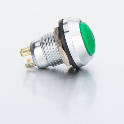 China Stainless/Chrome Plated Brass Switch Button Push On Off Illuminated Led Push Button Latching/HJS12C Metal Momentary Push Button for sale