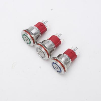 China Stainless/Chrome Plated Push Button 16mm Metal Brass Waterproof Switch With Led Latching Manufacturer China for sale