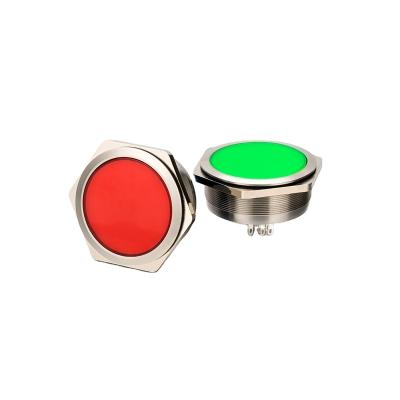 China Stainless/Chrome Plated 56mm Brass Metal Push Button Switch 12v 24v 110v 220v Led Lamp Illumination Waterproof Momentary Switch Ring Light for sale